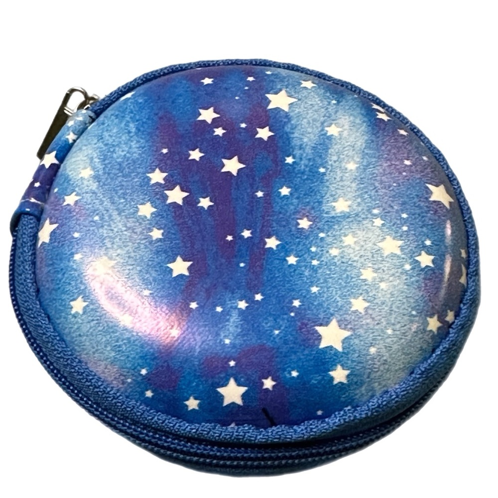 Ear bud or pod case, Cosmo star space blue case, perfect for keeping things safe